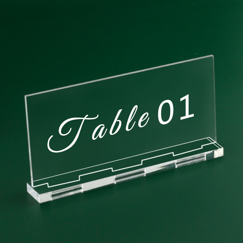 Cross-border acrylic transparent hexagonal rectangular round table number plates DIY seat number