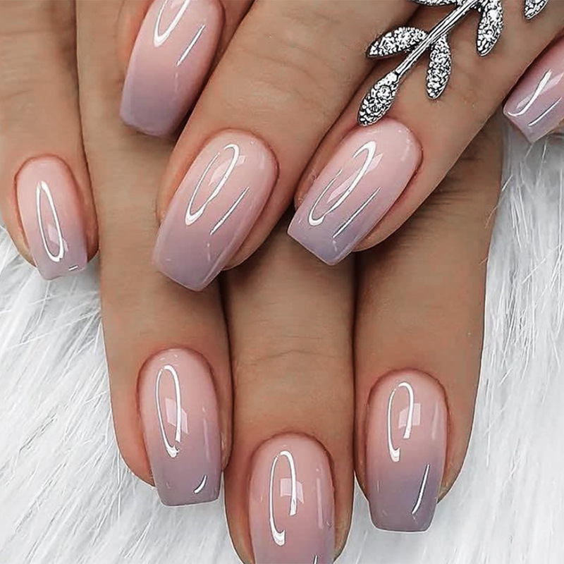 European and American Style Wearable Manicure Mid-Length Pink Gradient Sweet Finger Nail Patches Nails Whitening Fake Nails European and American Style Wearable Manicure Mid-Length Pink Gradient Sweet Finger Nail Patches Nails Whitening Fake Nails
