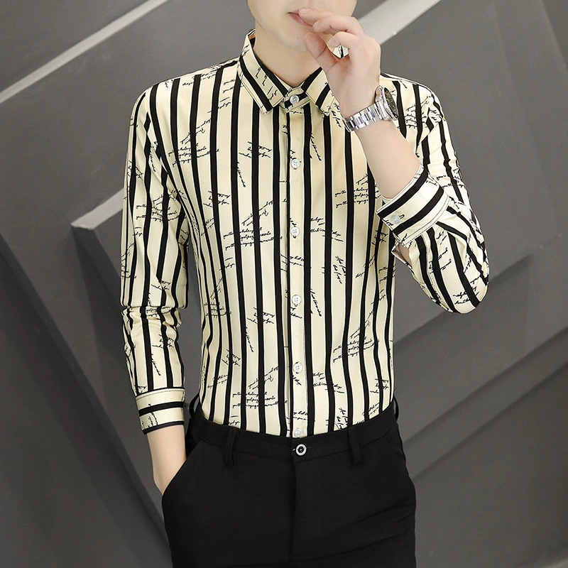 【Хит продаж】Мужская рубашка Huajue с длинным рукавом на осень, повседневная, модная и универсальная футболка-топ