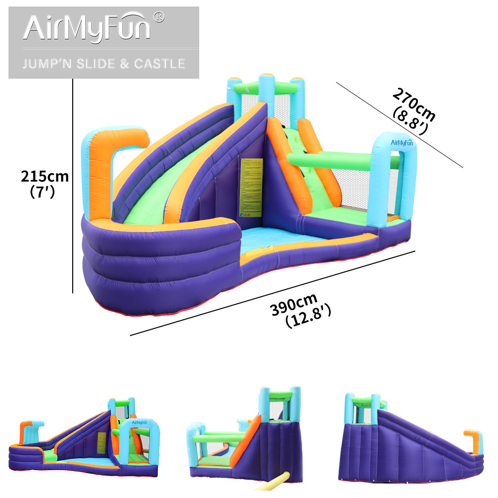Castillo inflable con rociador de agua AMF para interiores, trampolín inflable para niños, tobogán para el hogar, castillo inflable pequeño para fiestas, parque acuático inflable.