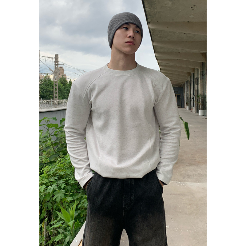 Trendy American-style Deconstructed Patchwork Long-sleeve T-shirt, Autumn Vintage Versatile Loose Casual Top_voghion.com