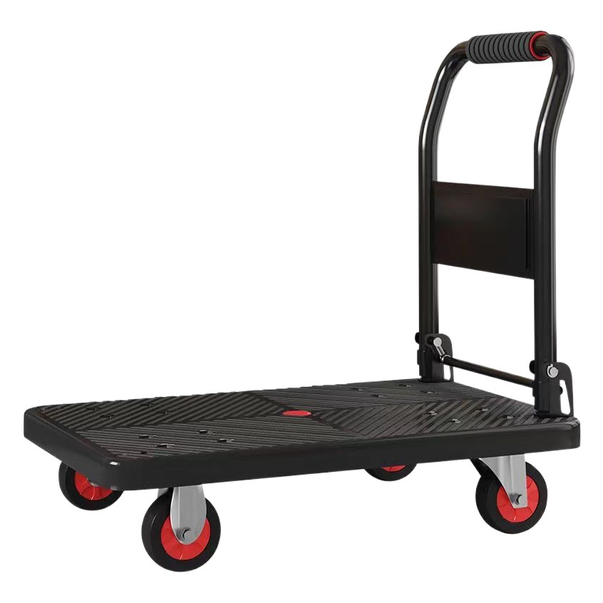 Handling trolley trailer hand trolley folding flatbed four-wheel trolley shopping cart shopping cart