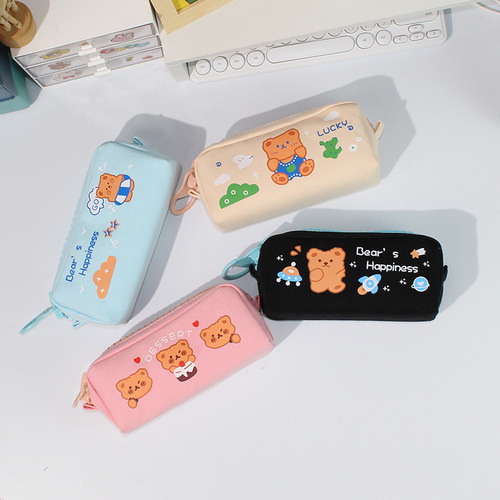 Pencil bag for primary school girls pencil case female Japanese stationery middle school student girl pencil case simple large capacity ins