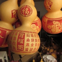 中号ひょうたんレーザー彫刻技術五福臨門図百福図