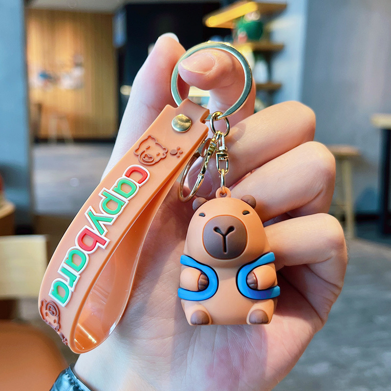 漫画カピバラカピバラキーホルダーペンダントクリエイティブかわいい人形カップル車のペンダント小さなギフト卸売|undefined