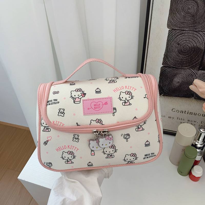 HelloKitty正版授权大容量化妆包可爱收纳包新款手提包手机包化妆|undefined