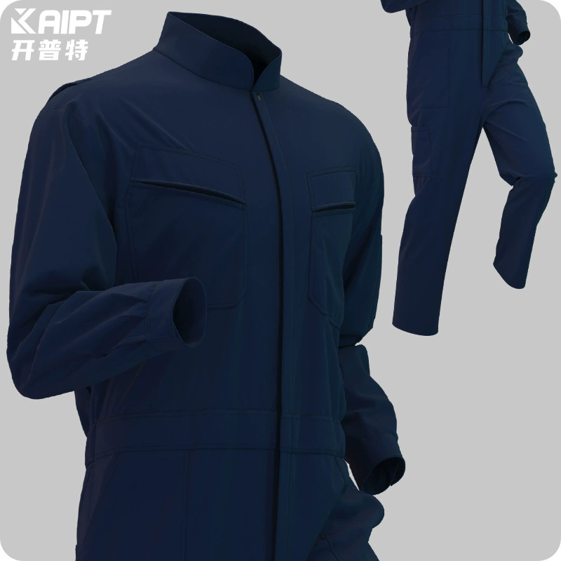 Весенний и осенний сплошной цвет комбинезон с воротником рабочая одежда печатная LOGO мастерская заводская одежда комбинезон механика ремонт одежды для внешней торговли