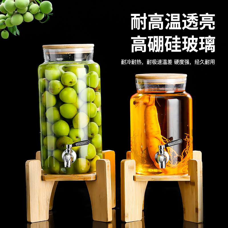 Venta al por mayor tarro sellado de borosilicato tarro de vino botella de vidrio ciruela enzima botella de vino vacía botella de vino de fruta tarro de auto-elaboración de cerveza