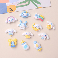 卡通亮面12款小狗diy树脂配件饰品手工制发夹手机壳水杯头饰批发