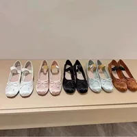 Корейский родитель-дитя обувь MIU домик с одинаковой лентой балетные туфли с одним ботинком новые Maryzhen туфли