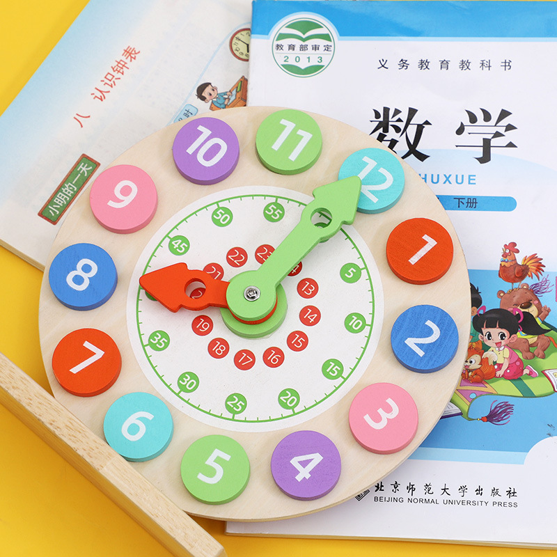 Educación temprana transfronteriza Reloj de conciencia del tiempo Reloj digital de madera de juguete Reloj educativo para niños Ayudas didácticas al por mayor