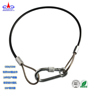 Wire Rope Cable Multi-Specification Pressed with Spring Hook Stainless Steel Wire Rope Sling Safety Rope Anti-Fall Rope Customization