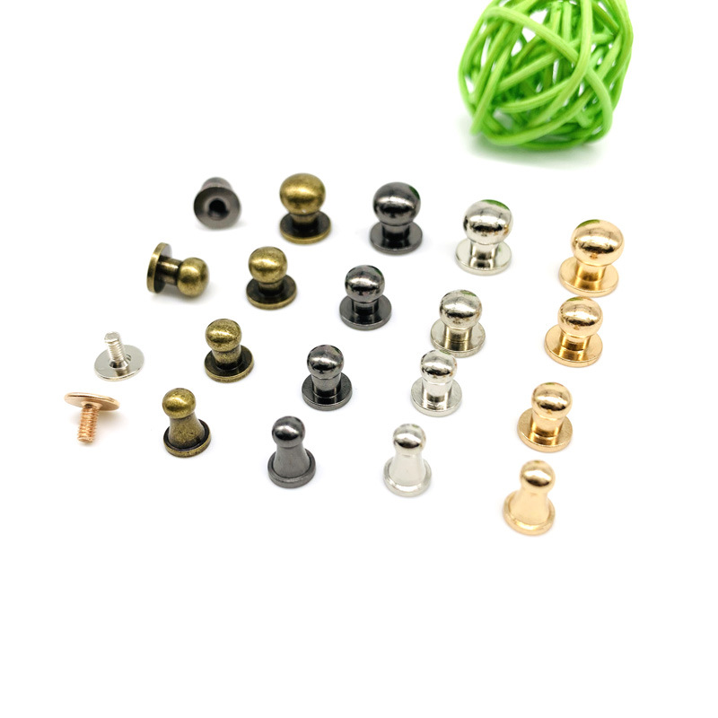 现货批发铜和尚头螺丝铆钉箱包包带金属配件diy皮具皮搭扣 奶嘴钉