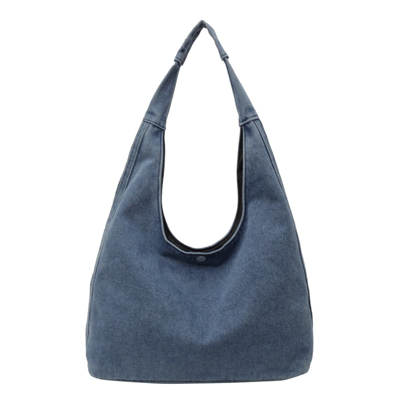 Bolso de mezclilla para mujer 2024 nuevo estilo estilo occidental bolso grande portátil de moda estilo perezoso casual todo fósforo bolso de axila de un solo hombro