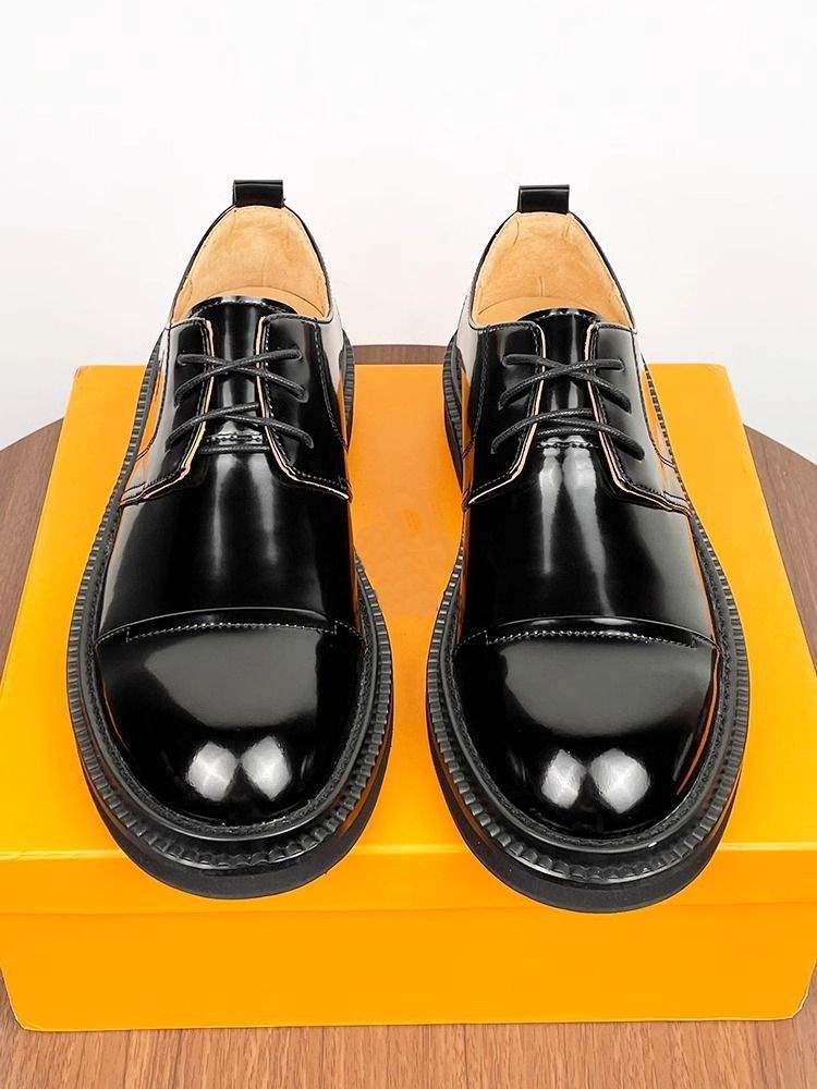 ShoeVault Summer New Wedding Groom Casual Derby Three-Joint Oxford Leather Shoes Men Formal Business British Style_voghion.com