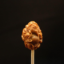 艺然精品核雕橄榄核财神爷核雕单件单颗八单颗红油核手工男代发爆