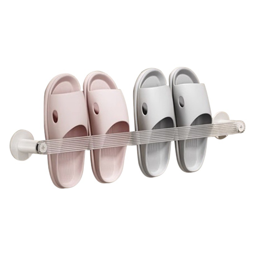 Zapatillas de baño estante de almacenamiento de rack zapatillas de baño estante de acrílico soporte de pared colgante de pared punch-blanco libre