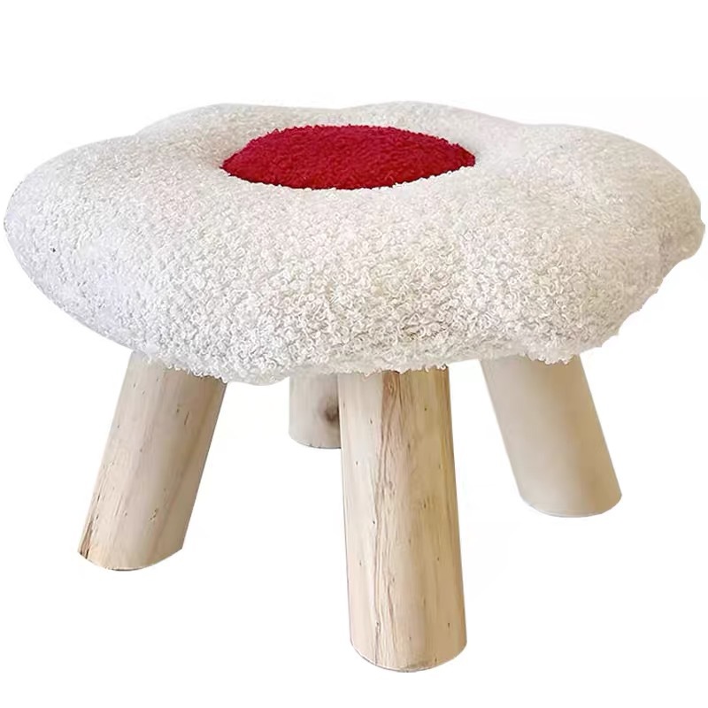 Taburete pequeño hogar para cambiar zapatos taburete creatividad taburete pequeño taburete tela taburete pequeño taburete bajo Sala de estar taburete de mesa de café taburete de madera maciza silla pequeña