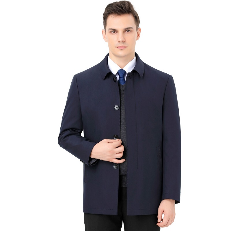 Men's Trench Coat 2024 Autumn and Winter Business Casual Men's Jacket Warm Thickened Middle-Aged Dad Coat Wholesale Men's Trench Coat 2024 Autumn and Winter Business Casual Men's Jacket Warm Thickened Middle-Aged Dad Coat Wholesale