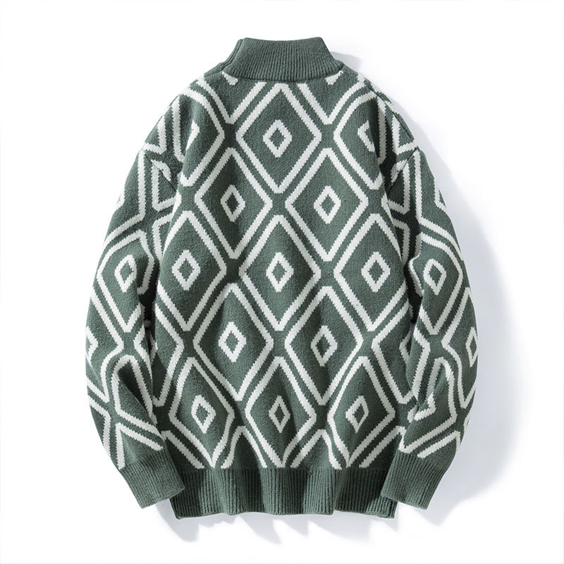 Herenkleding speciale levering herfst en winter nieuwe halve coltrui heren trendy gebreide trui binnenbroek overhemd verdikt_voghion.com