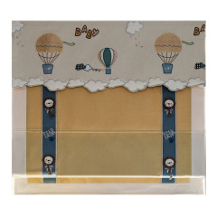 2F新款雲過天空兒童房羅馬簾窗簾成品簾小窗戶布百葉升降簾上下拉