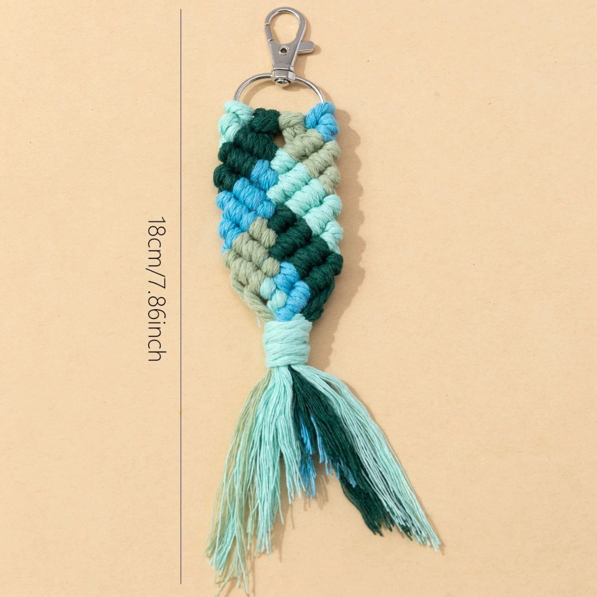 Woven keychain with tassels