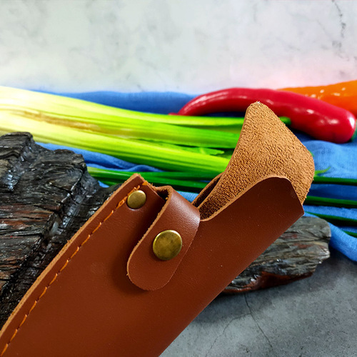 Portable boning knife set Small kitchen knife PU set Outdoor portable leather case Camping knife protective set Two-layer cowhide knife set
