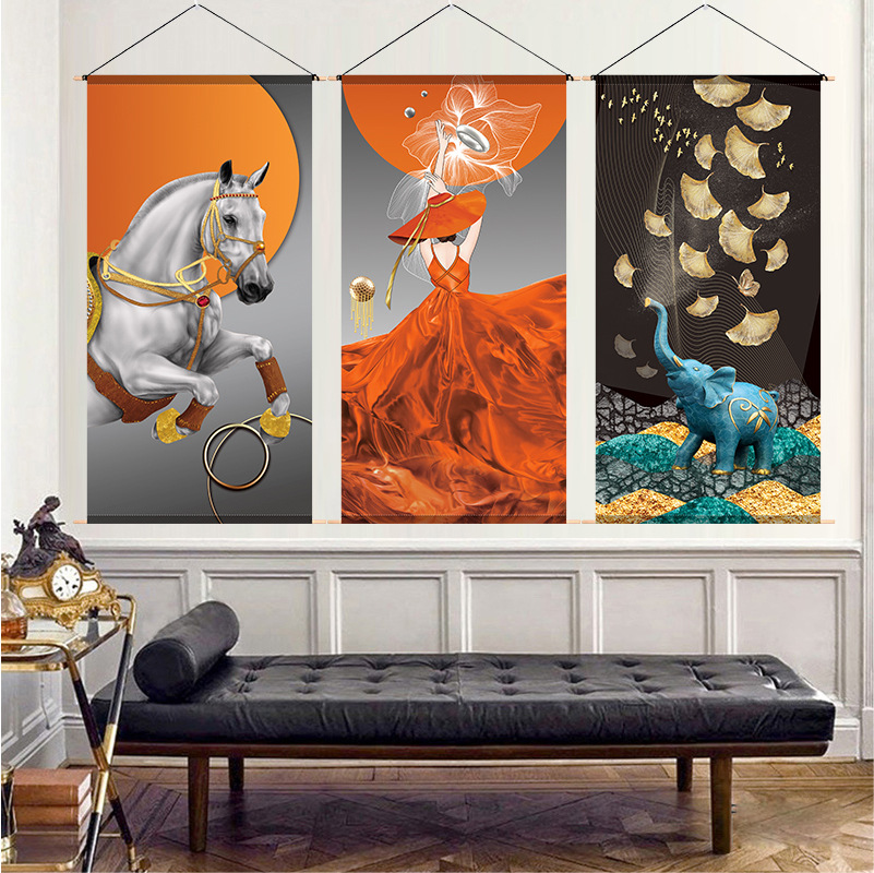 Tibetan thangka hanging cloth Buddha statue hanging cloth wall cloth background cloth living room entrance cloth tapestry wall decoration hanging painting