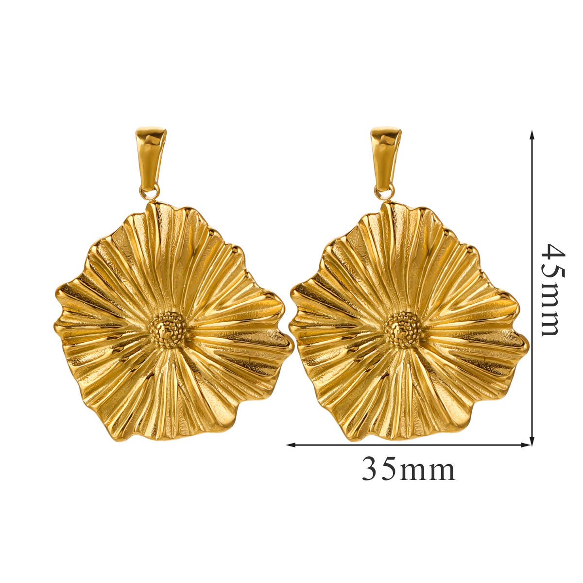 Acero inoxidable 18K dorado flores creativas en el viento nicho collar DIY de verano alta sensación accesorios