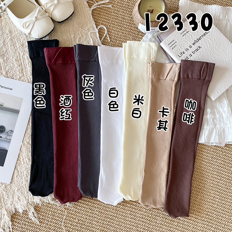 Calcetines de presión de primavera y otoño de color sólido para adelgazar JK retro anchor rojo japonés calcetines de color sólido rodillas delgadas piernas