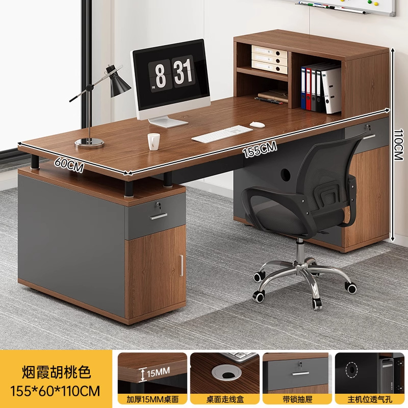 Mesa de computadora simple mesa de oficina moderna silla combinación de escritorio de personal de oficina jefe mesa de personal