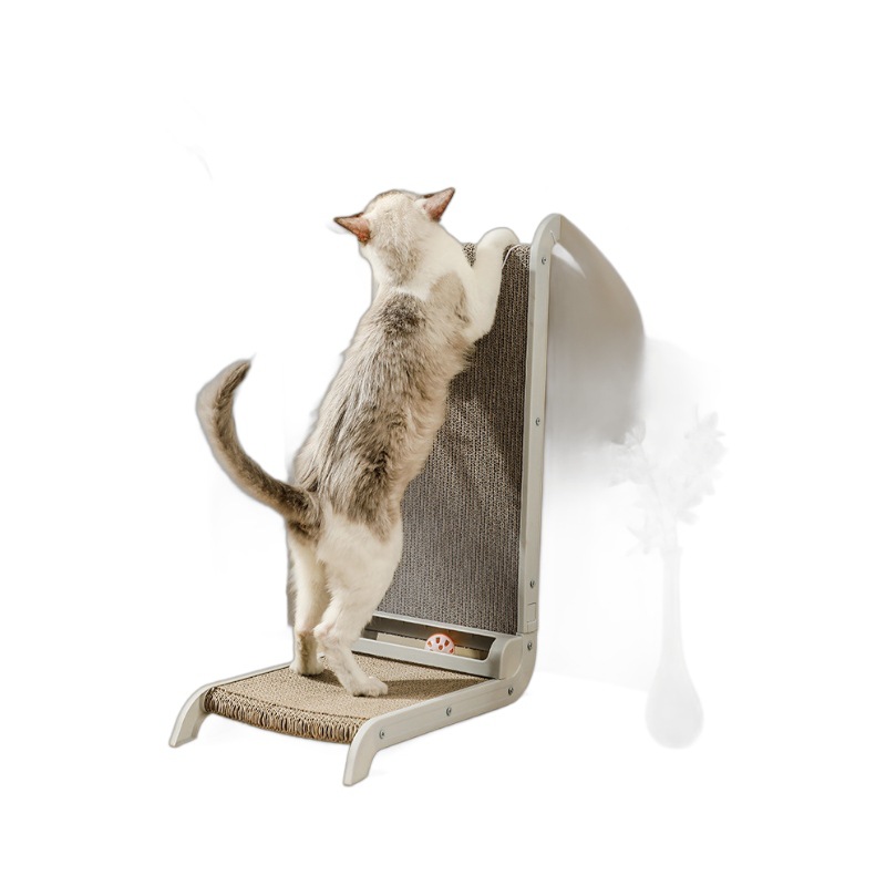 Grande simple en forma de L tablero de rasguño de gato garra vertical pulido artefacto resistente al desgaste no chip gato garra tablero de papel corrugado gato juguete