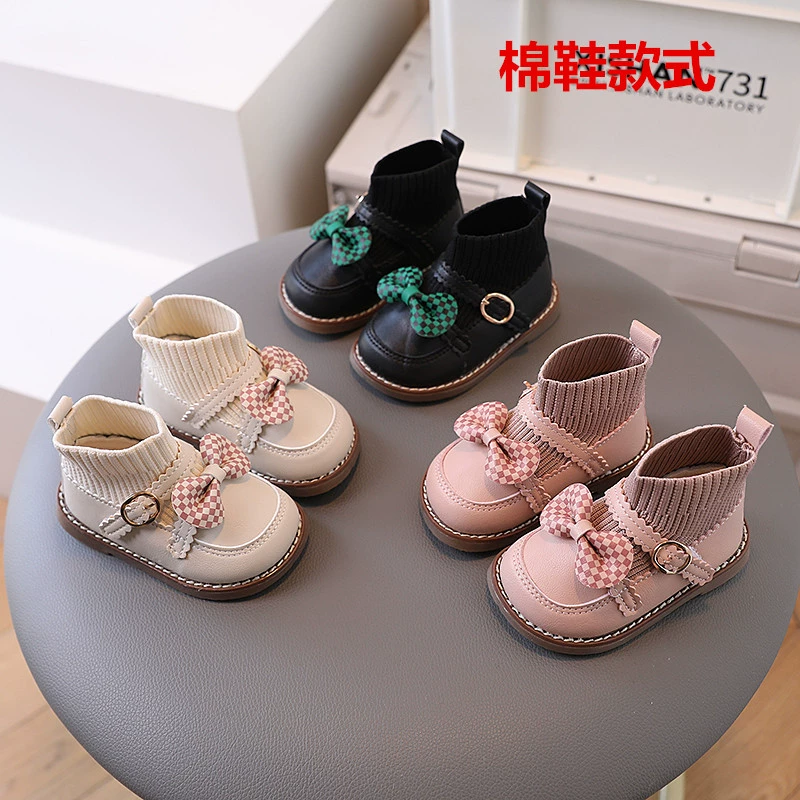 Fleece low boots for early age, shoes, footwear girl's for princess for leather shoes, soft sole, 0-2 years
