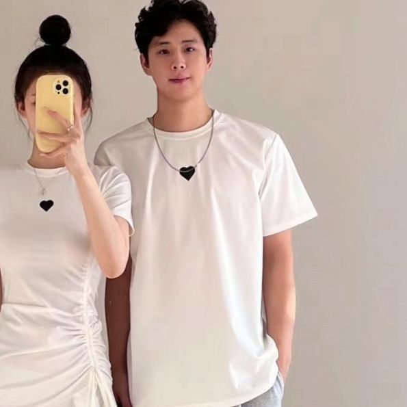 White small love short-sleeved t