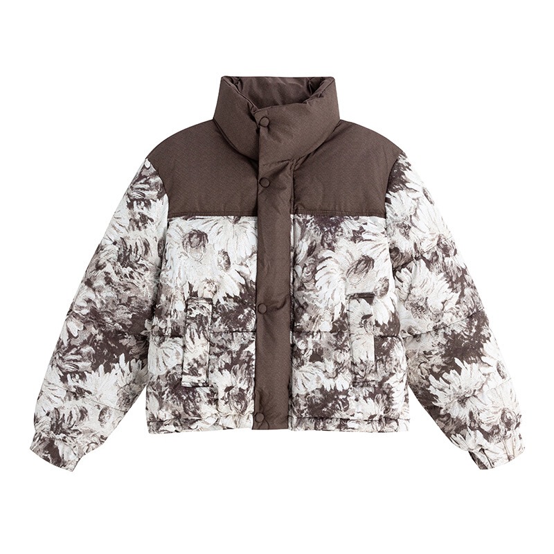 Leopard print short down jacket for women, 2025 winter new style, thickened and warm puffer jacket, chic stand-up collar cotton coat Leopard print short down jacket for women, 2025 winter new style, thickened and warm puffer jacket, chic stand-up collar cotton coat
