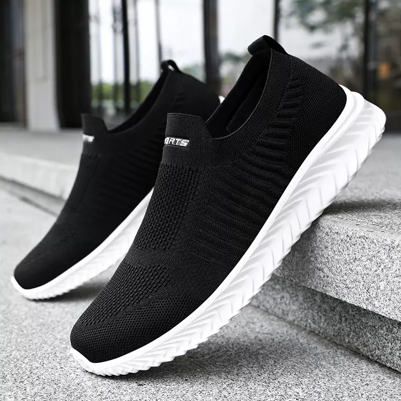 男鞋情侣款大码休闲鞋聚氨酯网面鞋男款飞织透气鞋子男浅口单鞋