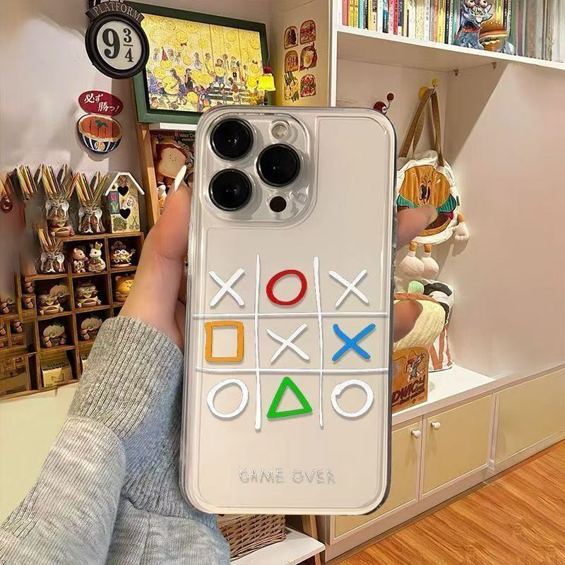 Juego creativo para iphone16promax funda para teléfono móvil transparente Apple 15 anti-caída 14pro Europa y América 13/12