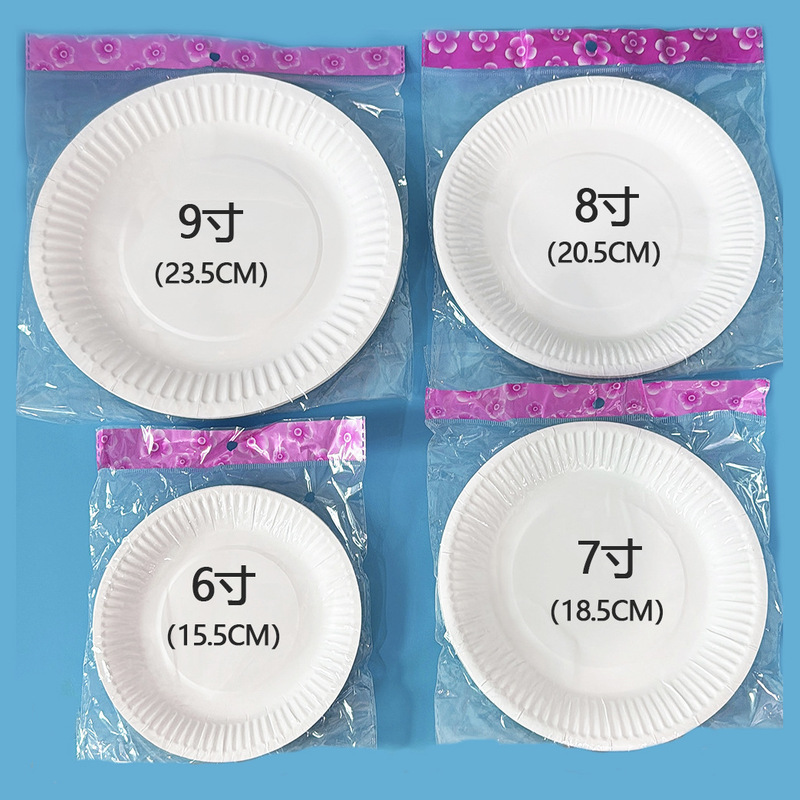 10-Pack White Disposable Paper Plates Cake Plates Picnic Party Tableware Paper Dishes Kindergarten Art Crafts