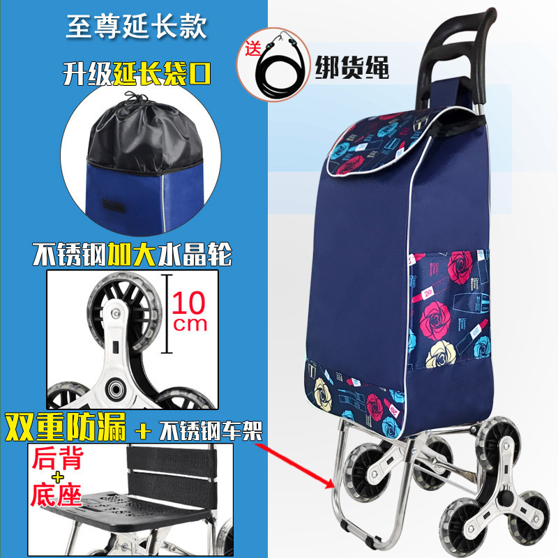 casa plegable ligero remolque de varilla de mano viejo carrito de compras subir escaleras portátil de compra de verduras pequeño carrito de remolque