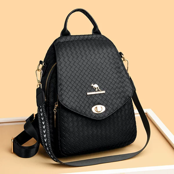 Woven Pattern Backpack for Women 2024 New Korean Style Trendy Versatile Women's Backpack for Outings Multi-Purpose Travel Bag Storage