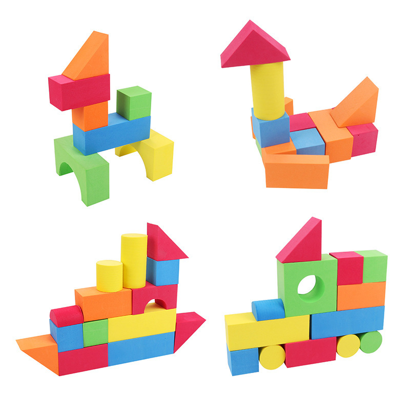 eva泡沫软体海绵块拼装积木大号女孩宝宝2岁3儿童玩具软积木