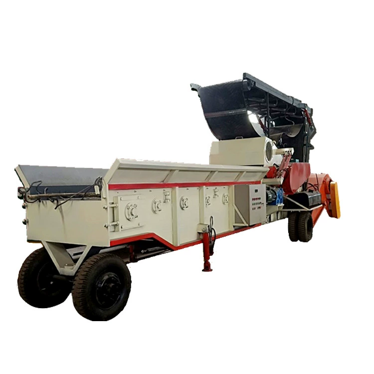 Выход обрабатывающего оборудования деревянных щепок дробилки ветви шаблона мобильной версии всесторонней деревянной бамбуковый большой