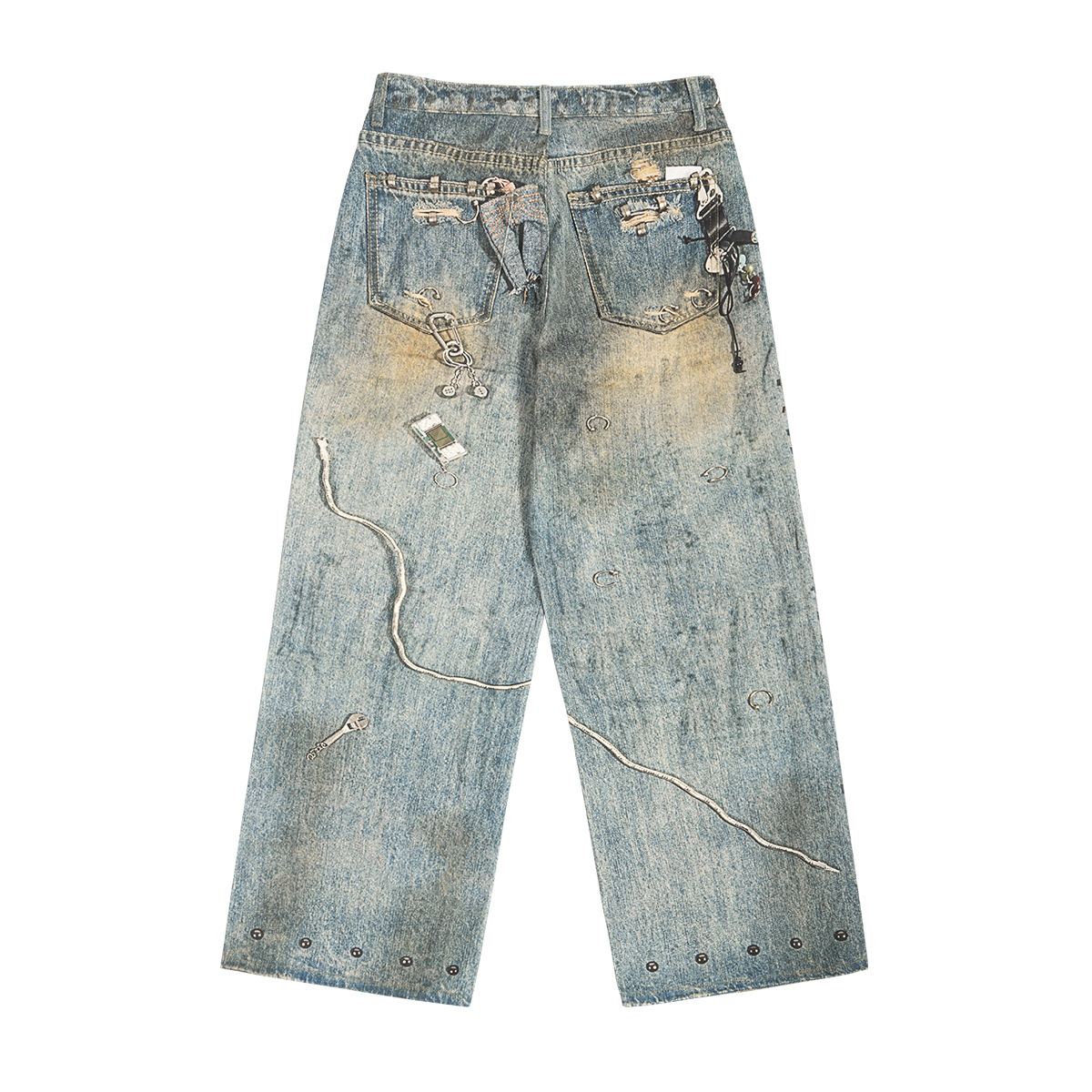 ETAI Hombre| Algodón de alta calidad impresa en 3D jeans rectos sueltos de moda para hombres pesados pantalones para hombres