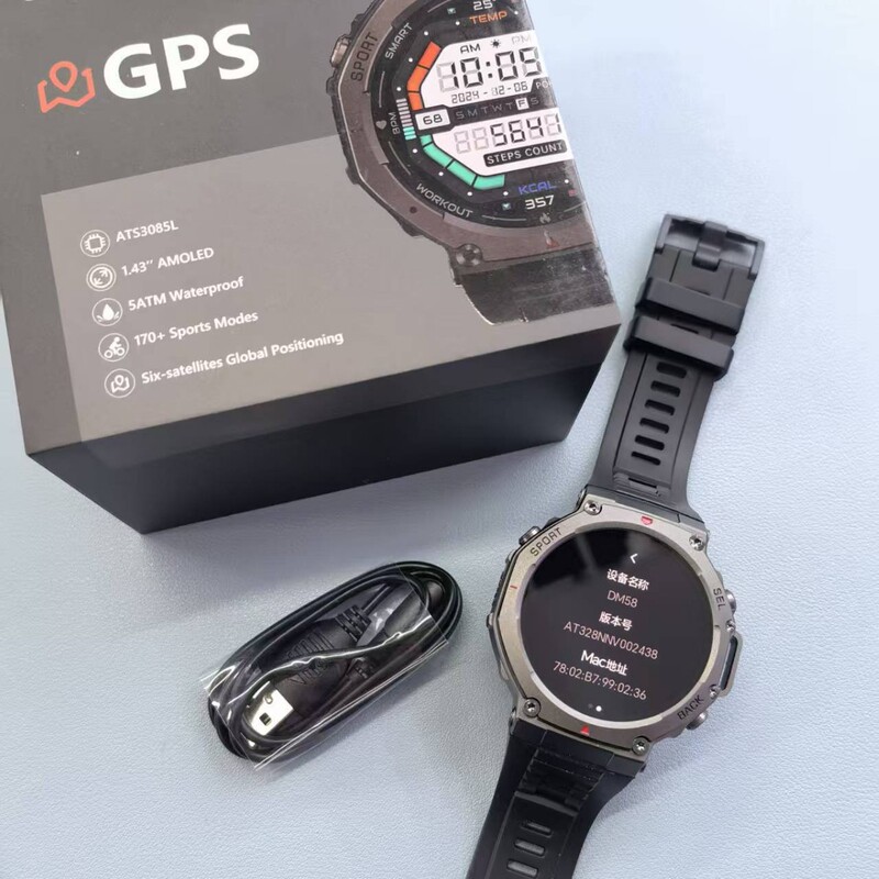Cross-Border Export Dm58 New Gps Smart Watch with Amoled Screen, Deep Waterproof 5Atm, Multi-Functional Health Watch