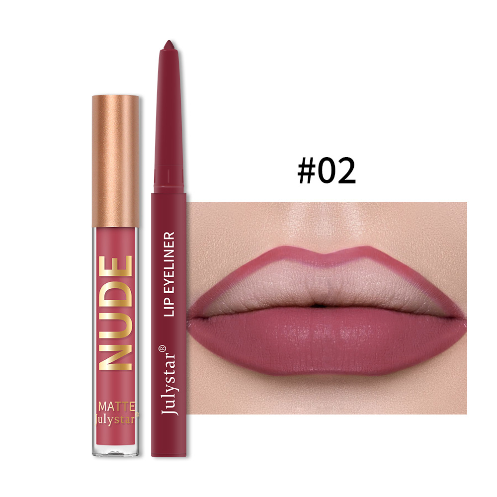 Carina Misty Mouth Red Line Maquillage de Noël Décoloration, No Staying Cup Ensemble de vernis à lèvres de couleur mate_voghion.com