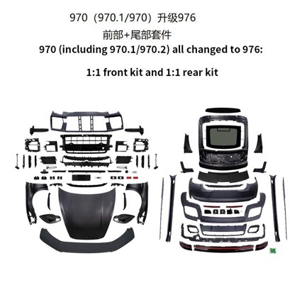 Suitable for Panamera 970 Rear Bumper Assembly, Old-To-New Upgrade 976 Body Kit, Installation of Tailgate in Original Hole Positions