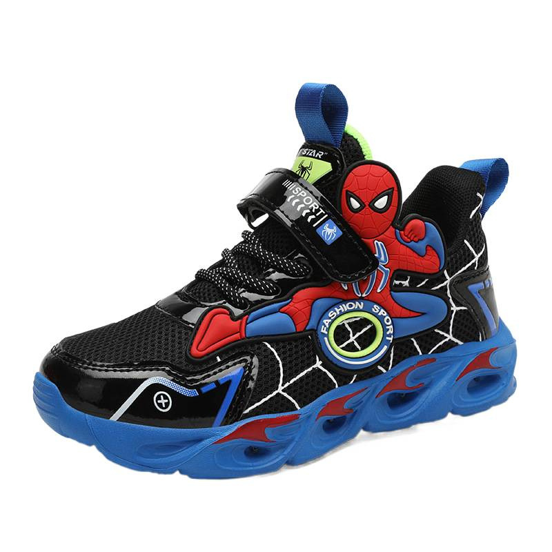 Zapatos de luz de dibujos animados para niños 2025 verano nuevos zapatos luminosos para niños para correr zapatos de deporte transpirables