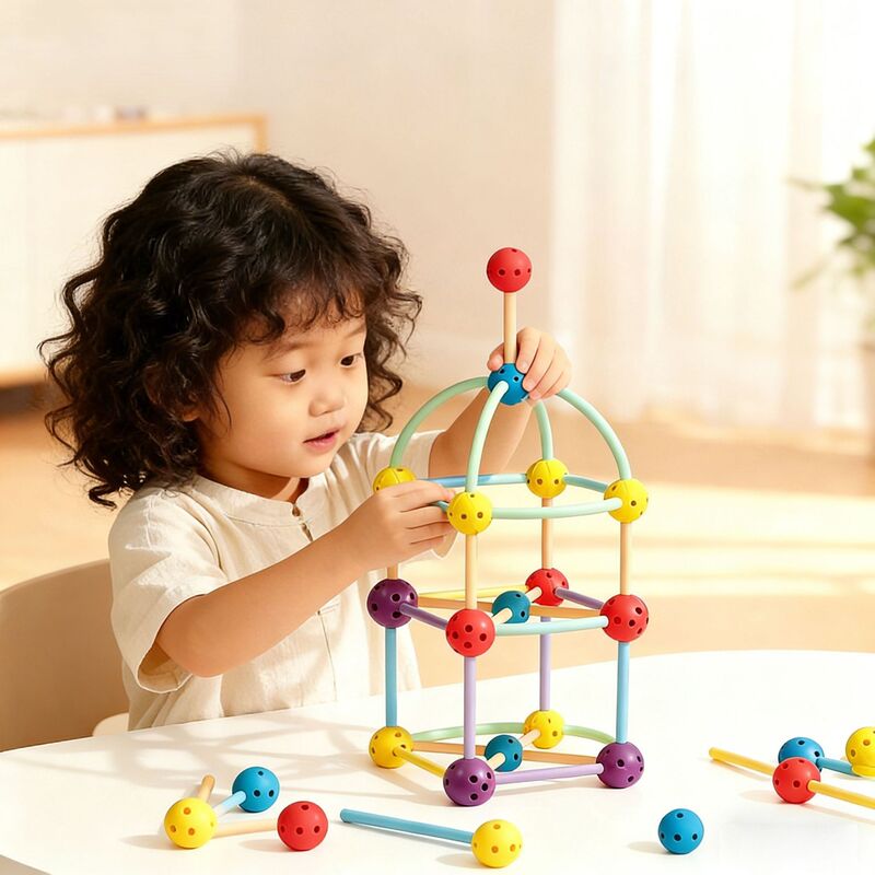 Spatial Geometry Constructor Building Blocks 3D Geometry Math Teaching Aids Set for Whole Brain Development DIY Desktop Blocks