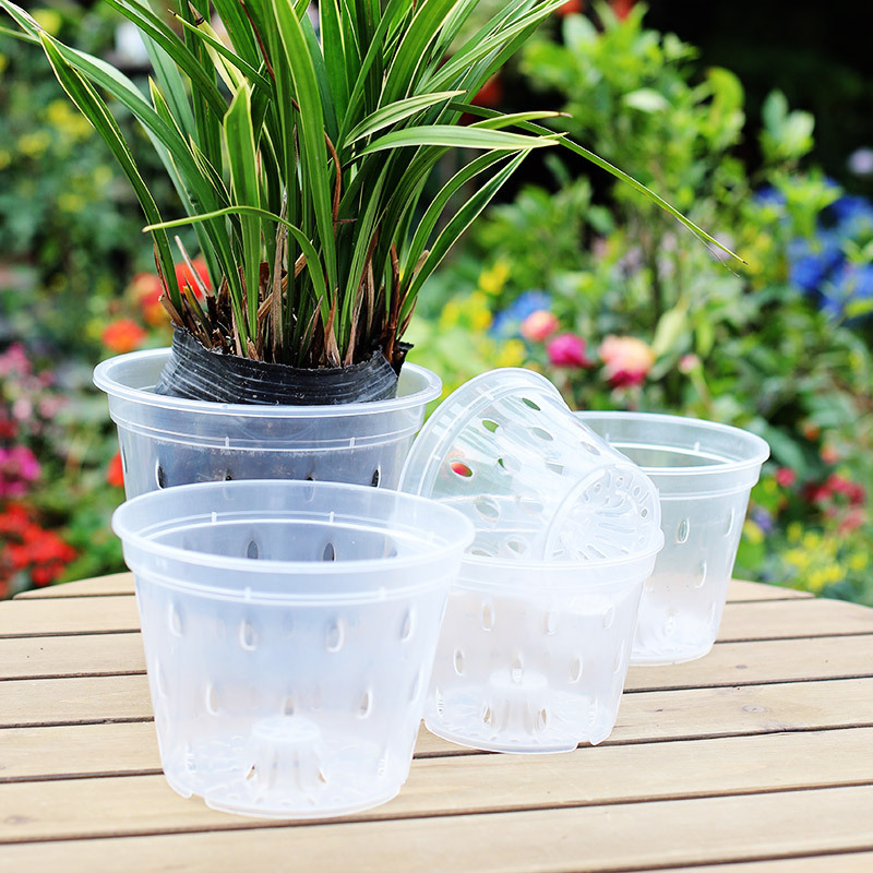 胡蝶蘭植栽用鉢 雨滴型 高透明プラスチック 底穴付き 通気性 蘭科植物用 卓上用 クリエイティブ専用鉢 花卉用|undefined
