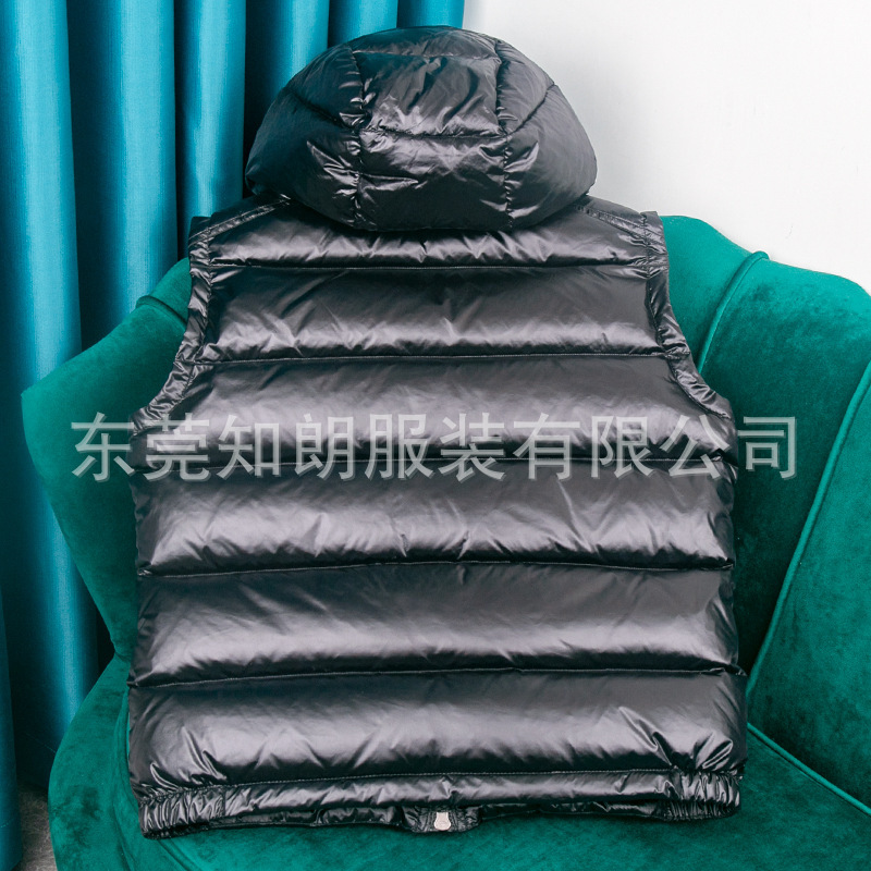 Mengjia ダウンベスト、男性と女性用、光沢のある厚みのあるアウターウェア 2025 ホワイトグースダウンダウンベスト、在庫あり|undefined